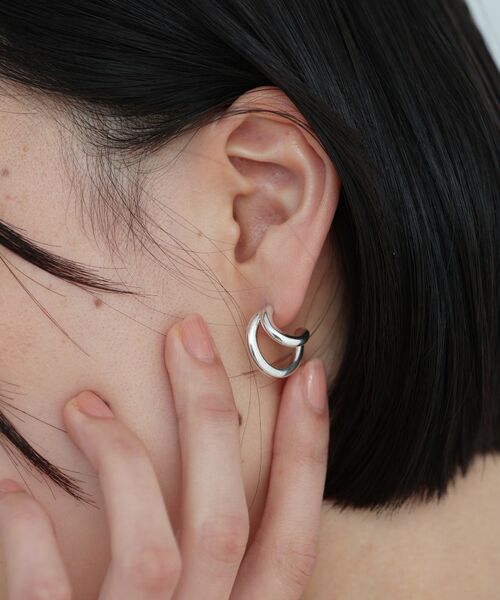 COCOSHNIK ONKITSCH / ココシュニックオンキッチュ ピアス・イヤリング | シルバー アシンメトリーフープピアス | 詳細8