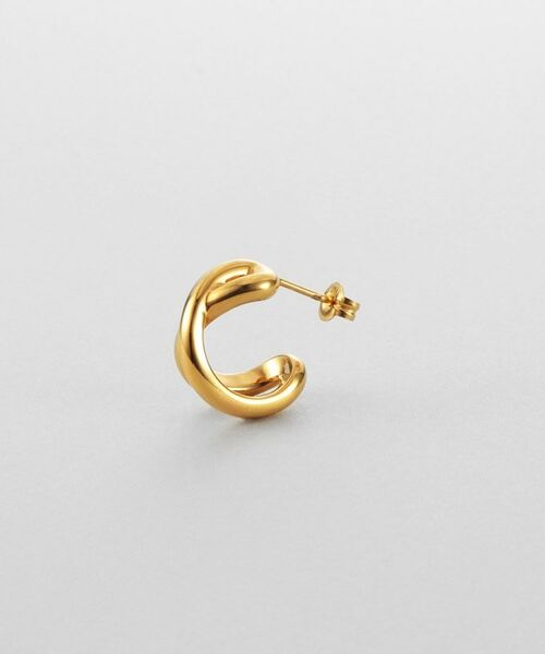 COCOSHNIK ONKITSCH / ココシュニックオンキッチュ ピアス・イヤリング | シルバー スモールフープ クロスループピアス GP | 詳細2