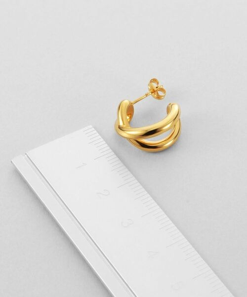COCOSHNIK ONKITSCH / ココシュニックオンキッチュ ピアス・イヤリング | シルバー スモールフープ クロスループピアス GP | 詳細5