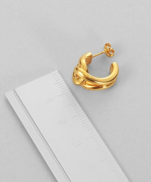 COCOSHNIK ONKITSCH / ココシュニックオンキッチュ ピアス・イヤリング | シルバー スモールフープ ノットピアス GP | 詳細4