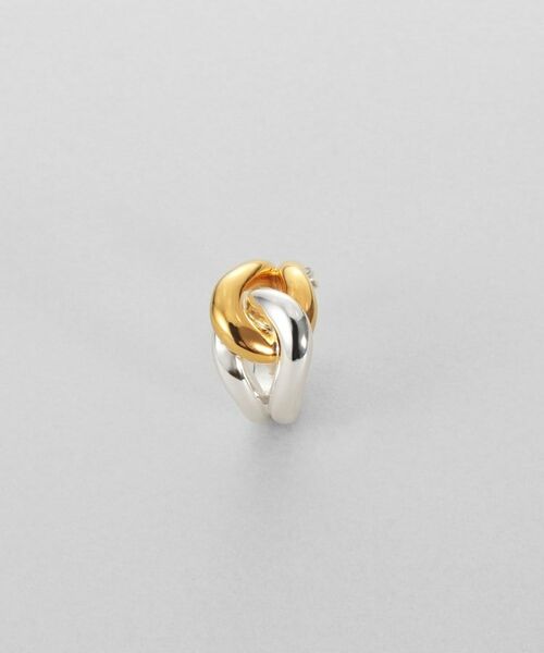 COCOSHNIK ONKITSCH / ココシュニックオンキッチュ ピアス・イヤリング | シルバー コンビカラー スモールフープ ノットピアス | 詳細2