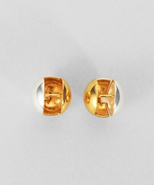 COCOSHNIK ONKITSCH / ココシュニックオンキッチュ ピアス・イヤリング | シルバー コンビカラー ハギーピアス ボールS | 詳細4