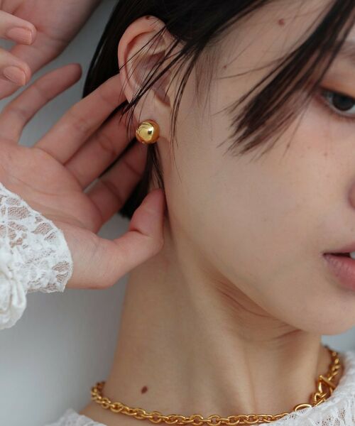 COCOSHNIK ONKITSCH / ココシュニックオンキッチュ ピアス・イヤリング | シルバー コンビカラー ハギーピアス ボールS | 詳細8