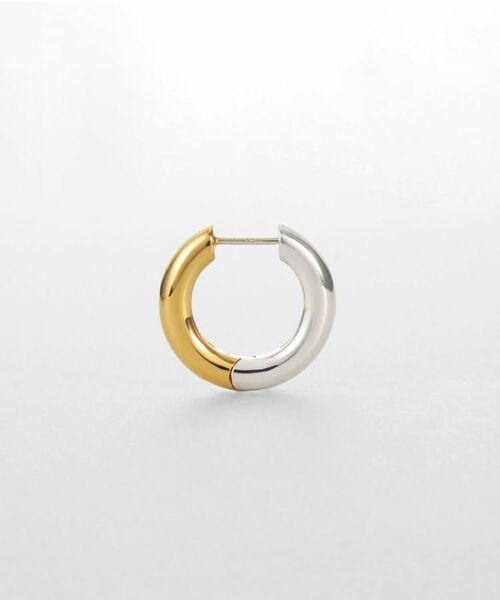 COCOSHNIK ONKITSCH / ココシュニックオンキッチュ ピアス・イヤリング | シルバー コンビカラー ハギーフープ ラウンドピアス | 詳細2