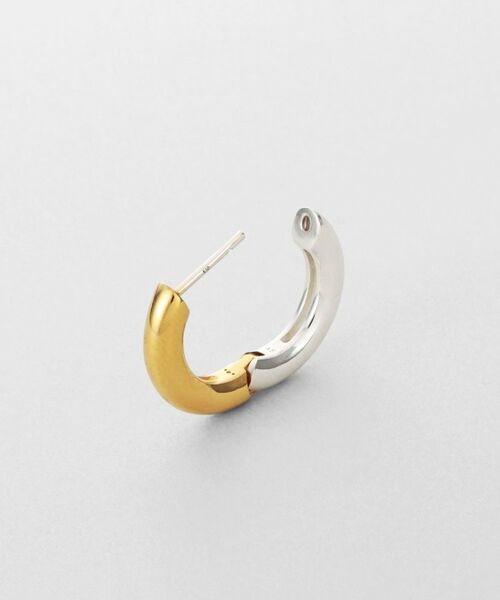 COCOSHNIK ONKITSCH / ココシュニックオンキッチュ ピアス・イヤリング | シルバー コンビカラー ハギーフープ ラウンドピアス | 詳細3