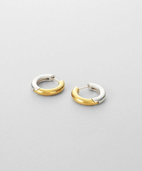 COCOSHNIK ONKITSCH / ココシュニックオンキッチュ ピアス・イヤリング | シルバー コンビカラー ハギーフープ ラウンドピアス | 詳細4