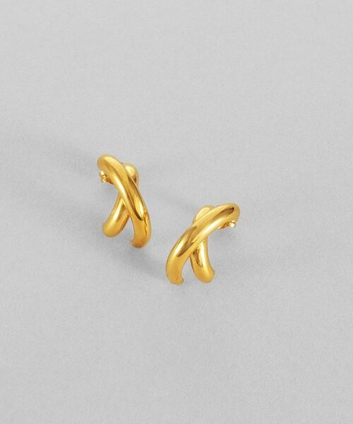 COCOSHNIK ONKITSCH / ココシュニックオンキッチュ ピアス・イヤリング | シルバー アシンメドームクロスピアス GP | 詳細1