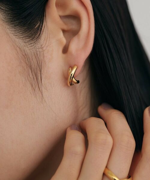 COCOSHNIK ONKITSCH / ココシュニックオンキッチュ ピアス・イヤリング | シルバー アシンメドームクロスピアス GP | 詳細8