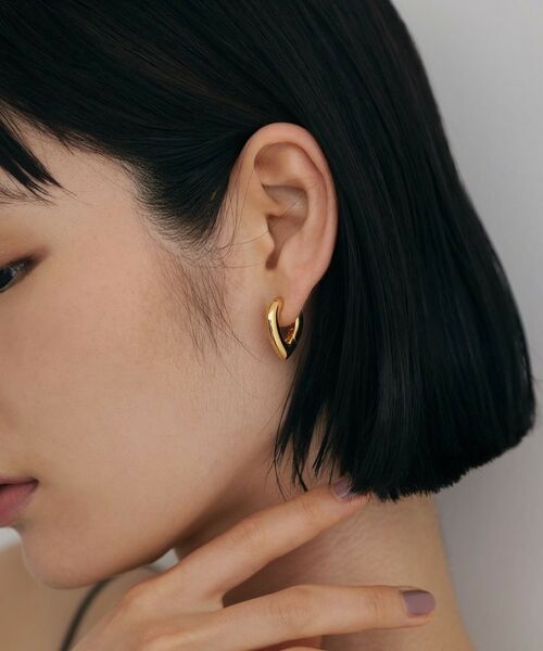 COCOSHNIK ONKITSCH / ココシュニックオンキッチュ ピアス・イヤリング | シルバー ハギーフープ ドロップピアス GP | 詳細8