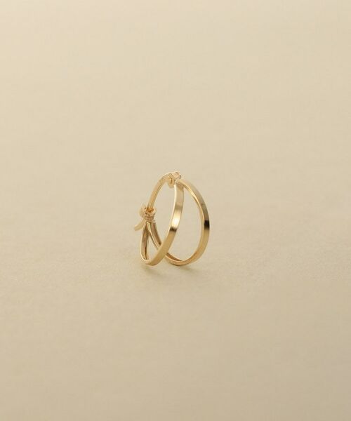 COCOSHNIK ONKITSCH / ココシュニックオンキッチュ ピアス・イヤリング | K10フラットダブルフープピアス | 詳細2