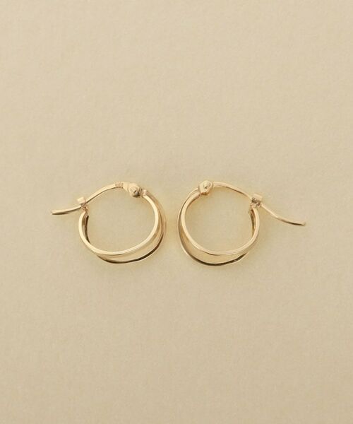 COCOSHNIK ONKITSCH / ココシュニックオンキッチュ ピアス・イヤリング | K10フラットダブルフープピアス | 詳細3