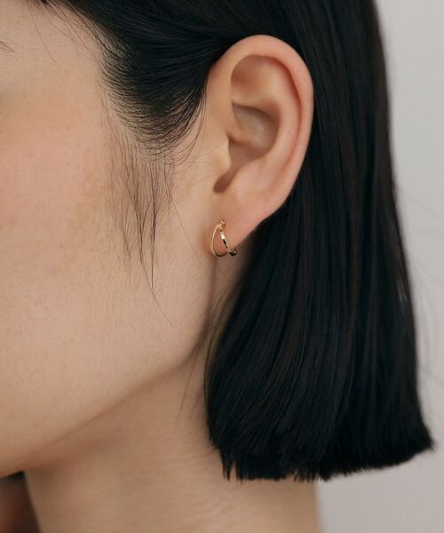 COCOSHNIK ONKITSCH / ココシュニックオンキッチュ ピアス・イヤリング | K10フラットダブルフープピアス | 詳細8