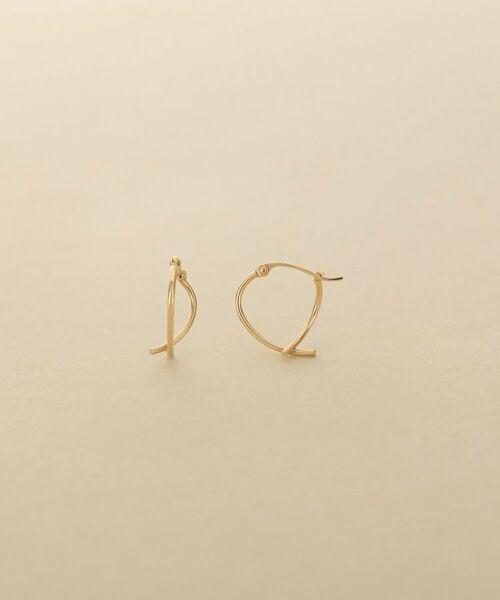 COCOSHNIK ONKITSCH / ココシュニックオンキッチュ ピアス・イヤリング | K10パイプクロスピアス | 詳細1