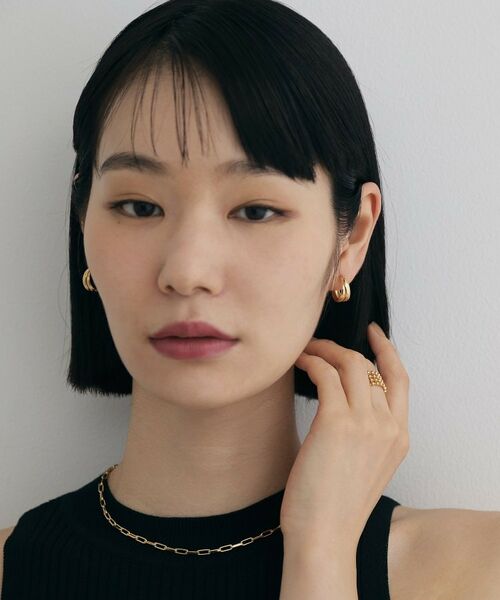 COCOSHNIK ONKITSCH / ココシュニックオンキッチュ ピアス・イヤリング | シルバー スモールフープ ダブルドームピアスGP | 詳細6