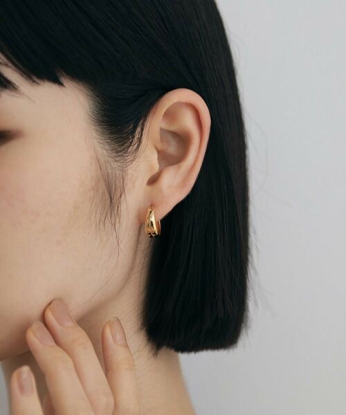 COCOSHNIK ONKITSCH / ココシュニックオンキッチュ ピアス・イヤリング | シルバー スモールフープ ダブルドームピアスGP | 詳細7