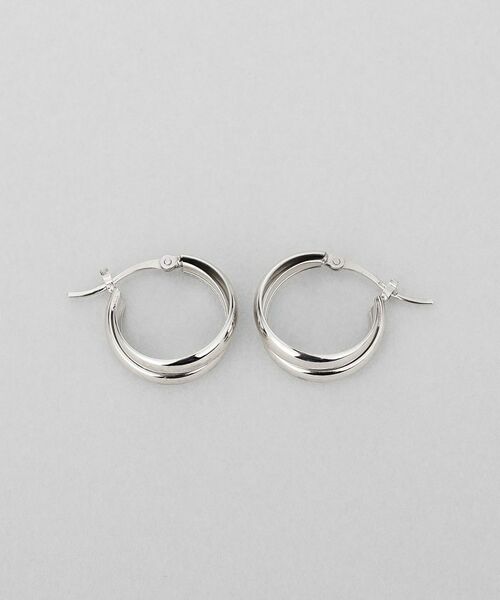 COCOSHNIK ONKITSCH / ココシュニックオンキッチュ ピアス・イヤリング | シルバー スモールフープ ダブルドームピアス | 詳細3