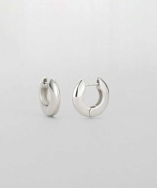 COCOSHNIK ONKITSCH / ココシュニックオンキッチュ ピアス・イヤリング | シルバー ハギーフープ フラットサークルピアス | 詳細1