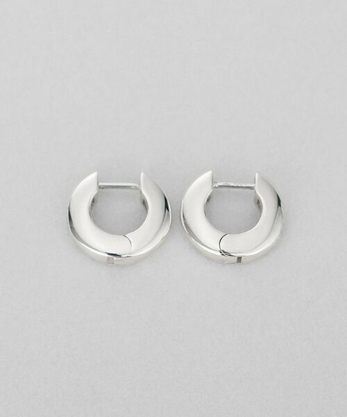COCOSHNIK ONKITSCH / ココシュニックオンキッチュ ピアス・イヤリング | シルバー ハギーフープ フラットサークルピアス | 詳細3