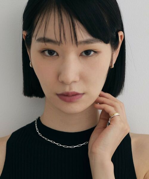 COCOSHNIK ONKITSCH / ココシュニックオンキッチュ ピアス・イヤリング | シルバー ハギーフープ フラットサークルピアス | 詳細6