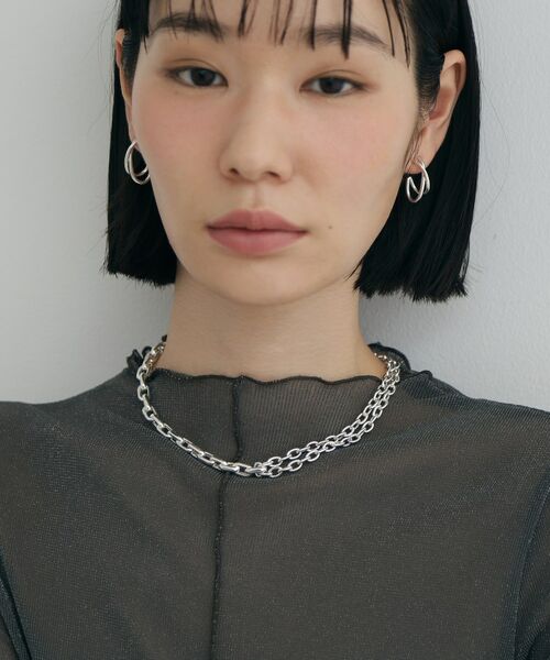 COCOSHNIK ONKITSCH / ココシュニックオンキッチュ ネックレス・ペンダント・チョーカー | シルバー ミックスチェーン ケーブルカラビナネックレス | 詳細10