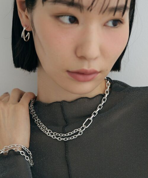 COCOSHNIK ONKITSCH / ココシュニックオンキッチュ ネックレス・ペンダント・チョーカー | シルバー ミックスチェーン ケーブルカラビナネックレス | 詳細7
