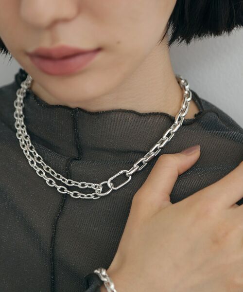 COCOSHNIK ONKITSCH / ココシュニックオンキッチュ ネックレス・ペンダント・チョーカー | シルバー ミックスチェーン ケーブルカラビナネックレス | 詳細8