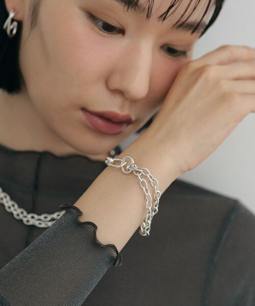 COCOSHNIK ONKITSCH / ココシュニックオンキッチュ ブレスレット・バングル | シルバー ミックスチェーン ケーブルカラビナブレスレット | 詳細7