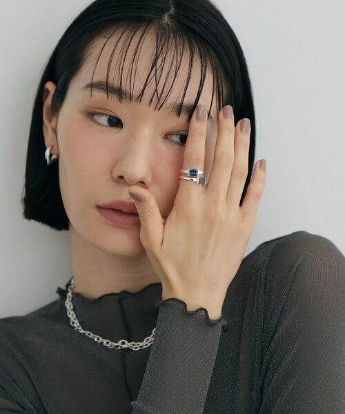 COCOSHNIK ONKITSCH / ココシュニックオンキッチュ リング | シルバー ブルートパーズ コーナーカットリング | 詳細6
