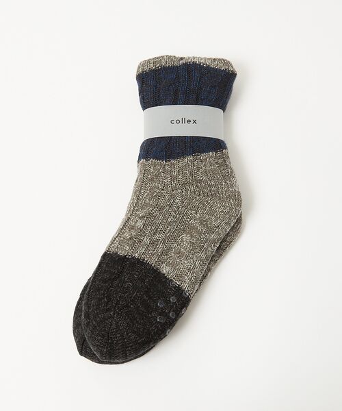 ケーブル編みボアライニング ルームソックス メンズ ソックス Collex コレックス ファッション通販 タカシマヤファッションスクエア