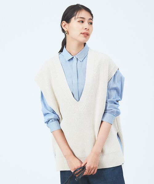 通販 Ec Collex 30代 40代 綿アクリルvネックニットベスト Ambitiousgroup In