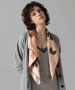 【MANTERO/マンテロ】 FLOWER SILK SCARF  フラワーシル