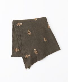 【Khadi&Co./カディアンドコー】ウールフラワー刺繍ストール 100×20