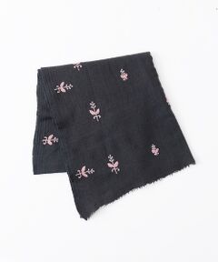 【Khadi&Co./カディアンドコー】ウールフラワー刺繍ストール 100×20