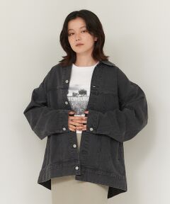 【KURO/クロ】 BACK SLIT DENIM JACKET BLACK