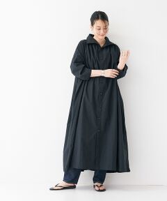 【Yarmo/ヤーモ】High Collar Gathered Dress ハイ