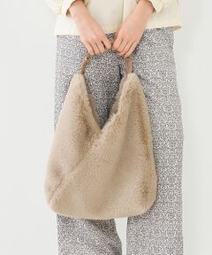 【WEB限定】【CACHELLIE】FUR TOTEBAG　ギャザーハンドルファ