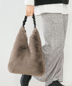 【WEB限定】【CACHELLIE】FUR TOTEBAG　ギャザーハンドルファ