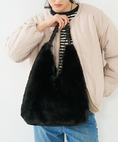 【WEB限定】【CACHELLIE】FUR TOTEBAG　ギャザーハンドルファ