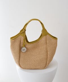 collex / コレックス トートバッグ | 【MARCO MASI】別注 レザーハンドル ラフィア 2WAYトートバッグ M