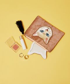 collex / コレックス ポーチ | キャット刺繍 フラットポーチ