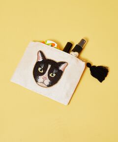 collex / コレックス ポーチ | キャット刺繍 フラットポーチ