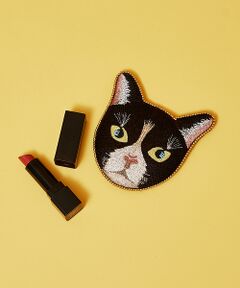 キャットフェイス刺繍ミラー （その他小物）｜collex
