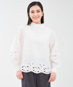 collex / コレックス シャツ・ブラウス | レース切替スタインドカラーブラウス