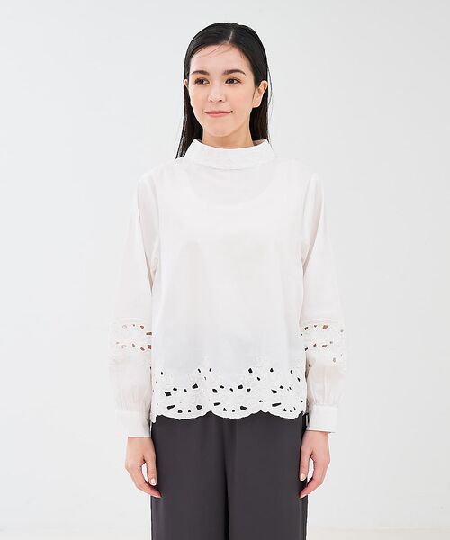 collex / コレックス シャツ・ブラウス | レース切替スタインドカラーブラウス | 詳細14