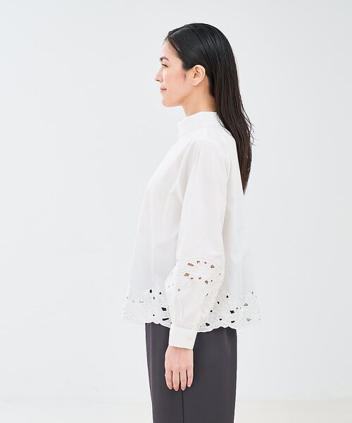 collex / コレックス シャツ・ブラウス | レース切替スタインドカラーブラウス | 詳細15
