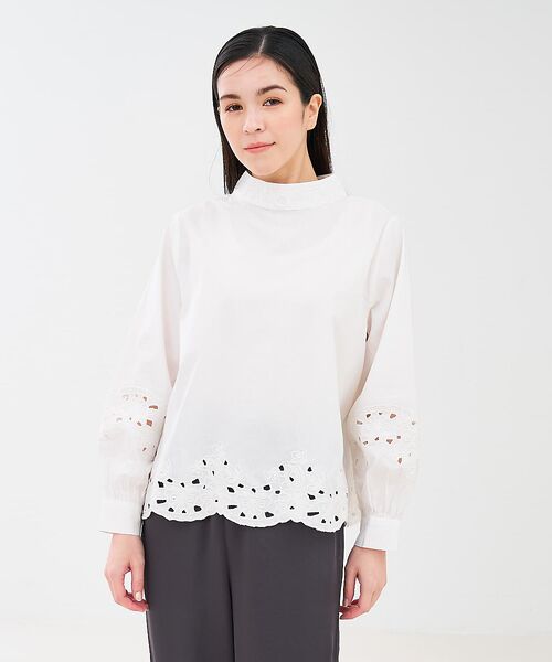 collex / コレックス シャツ・ブラウス | レース切替スタインドカラーブラウス | 詳細5