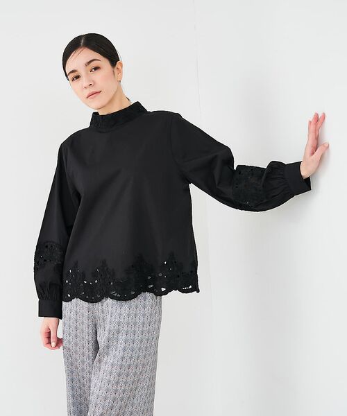 collex / コレックス シャツ・ブラウス | レース切替スタインドカラーブラウス | 詳細21