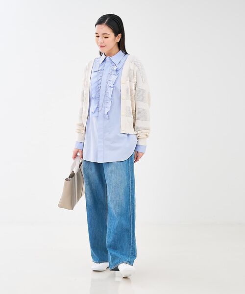 collex / コレックス カーディガン・ボレロ | レーシーボーダーVネックカーディガン | 詳細2