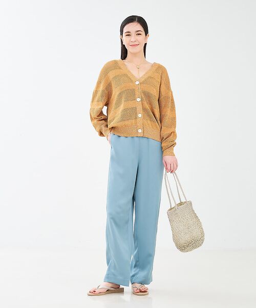 collex / コレックス カーディガン・ボレロ | レーシーボーダーVネックカーディガン | 詳細9