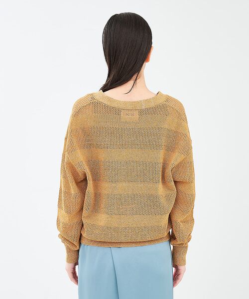 collex / コレックス カーディガン・ボレロ | レーシーボーダーVネックカーディガン | 詳細15